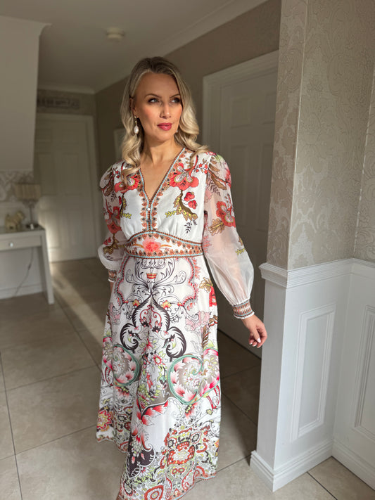 Paisley Printed Maxi Dress
