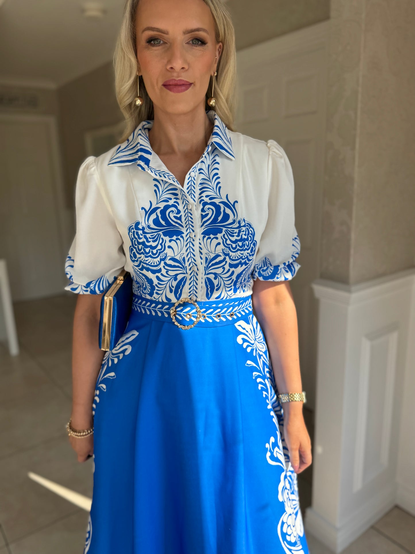 Holland Midi Dress- Blue