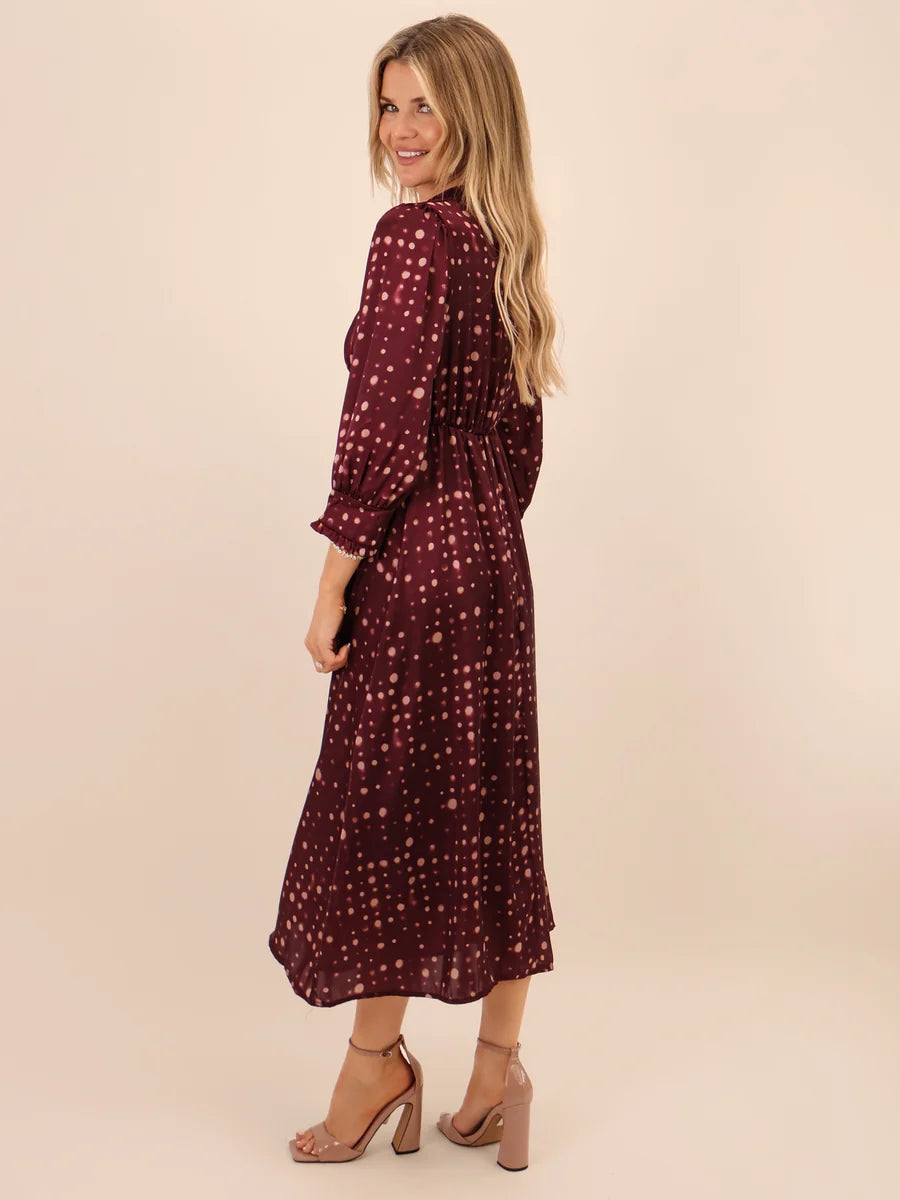 Kimber Dress- Grape&Beige