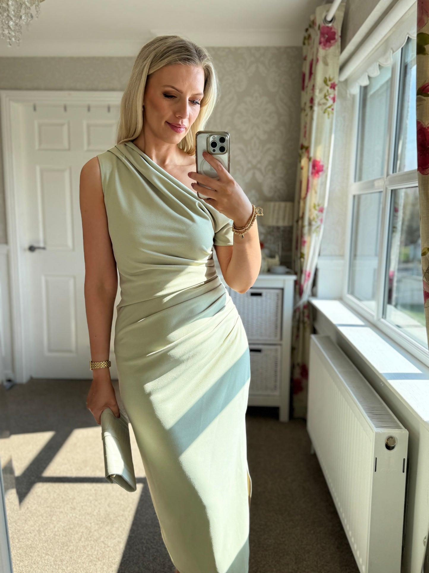 Donna Sage Green Midi Dress