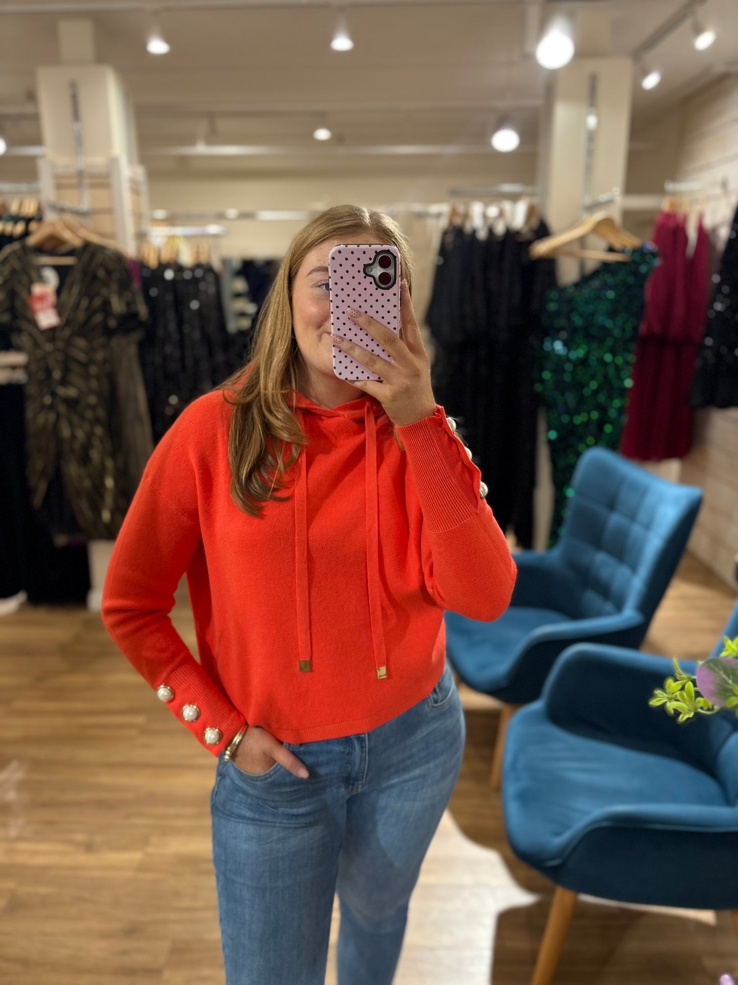 Pearl Detailed Knit- Orange