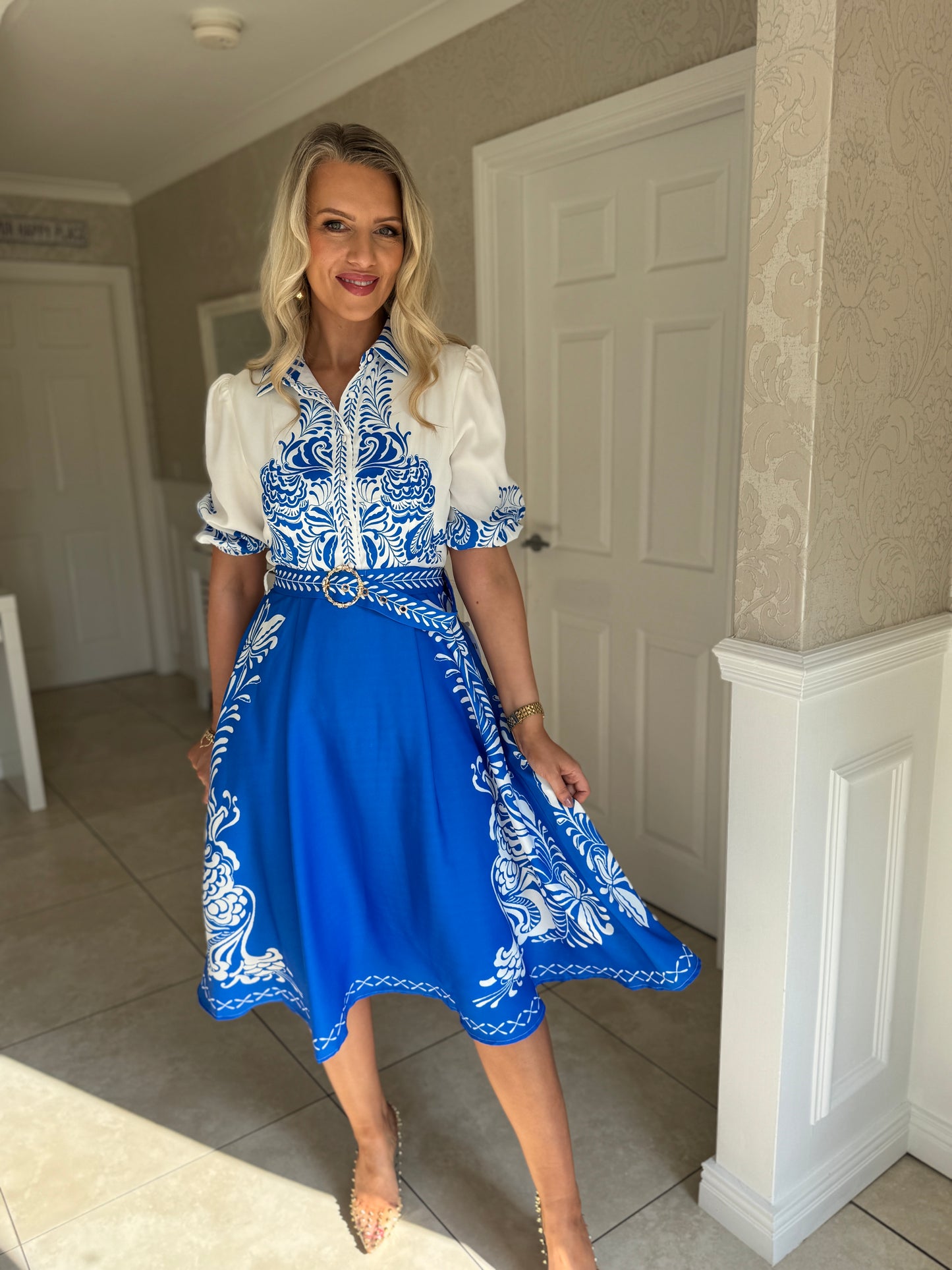 Holland Midi Dress- Blue