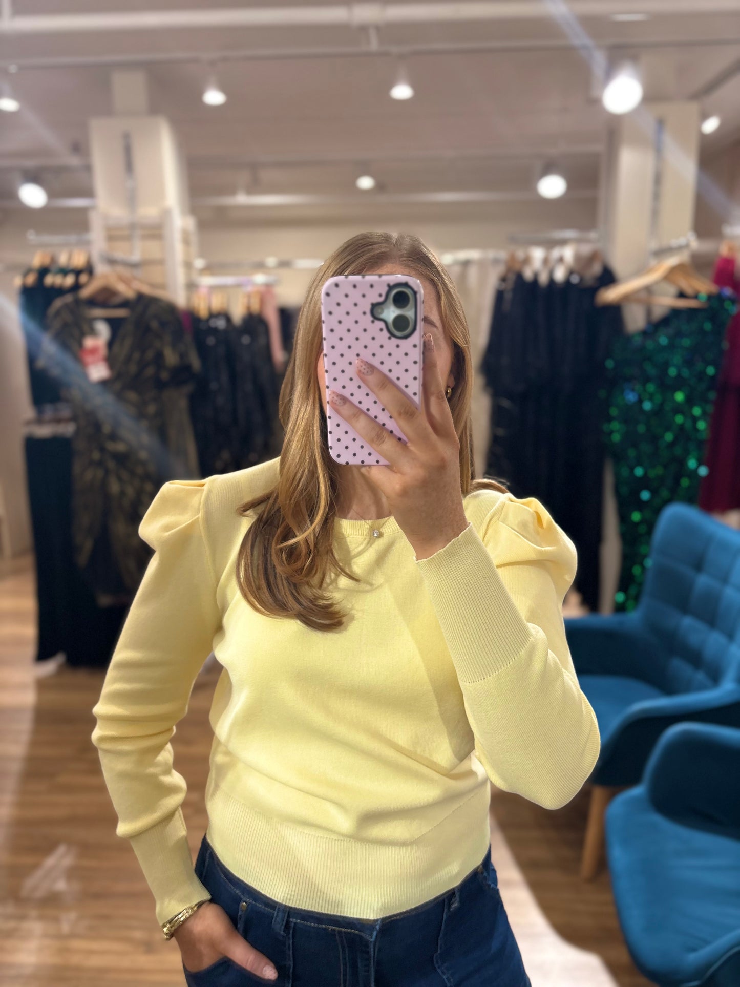 Puff Sleeve Knit- Lemon