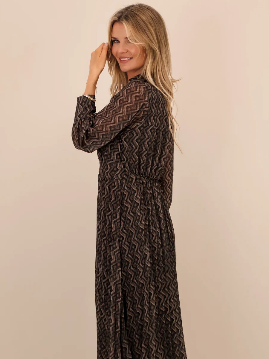 Positano Dress- Black & Brown