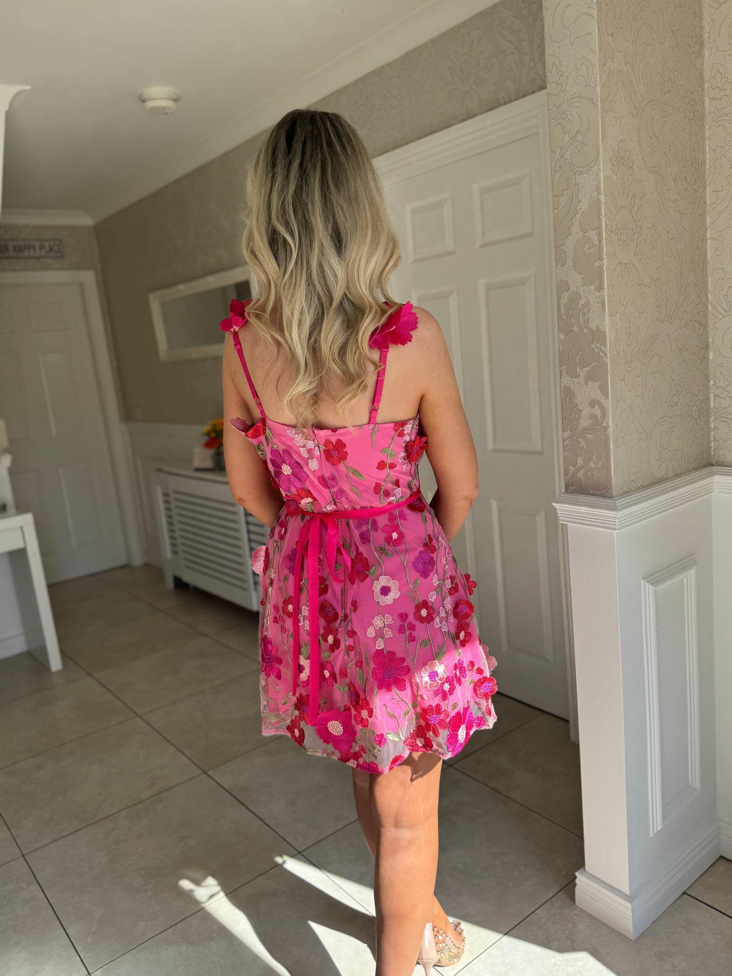 Sadie Belted Mini Dress - Pink