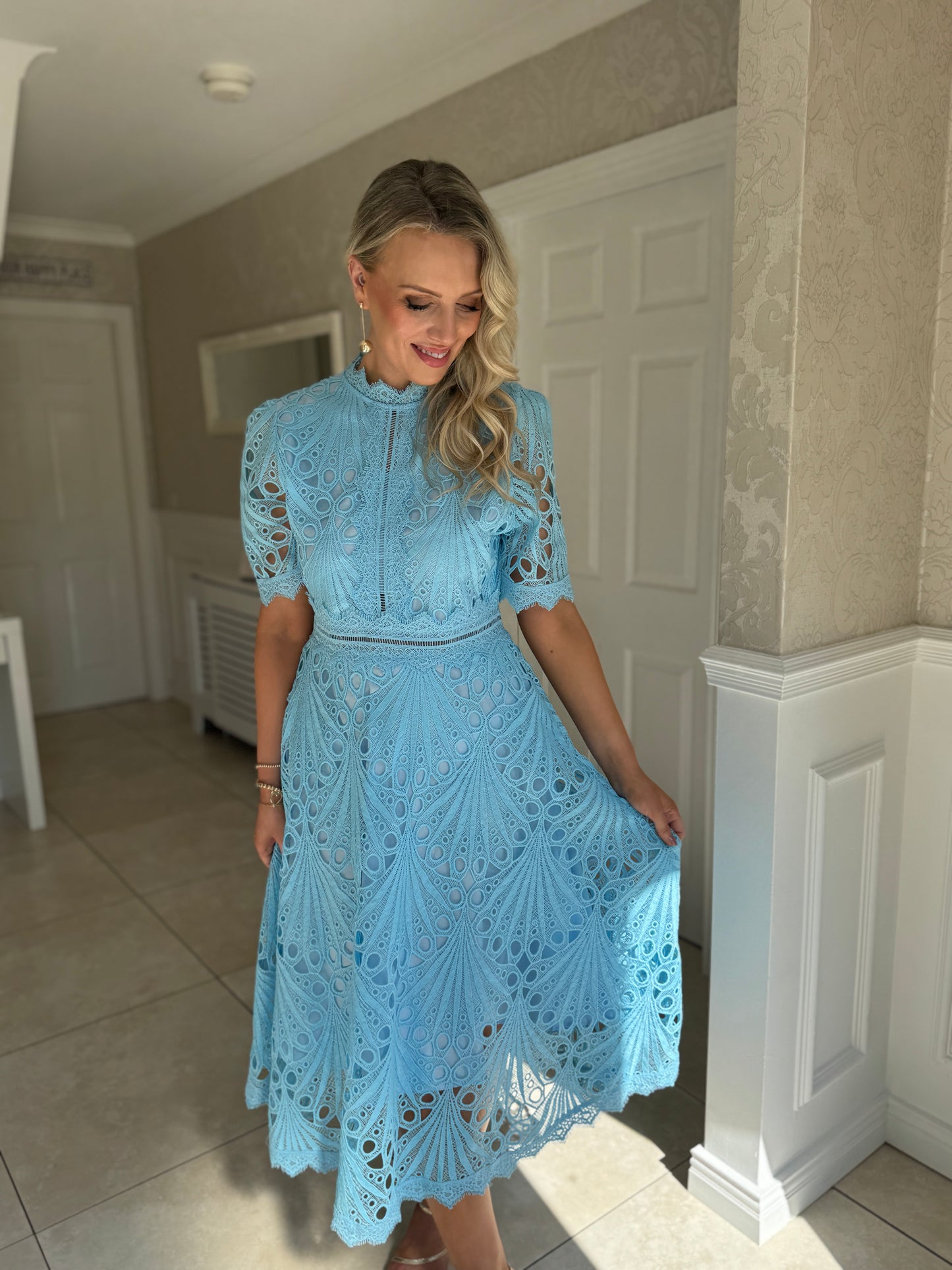 Lana Lace Dress- Blue