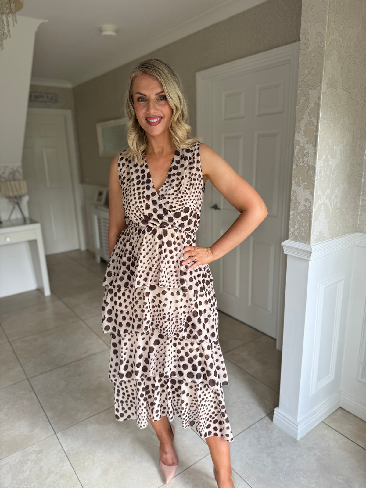 KM Ruffle Dress- Cream