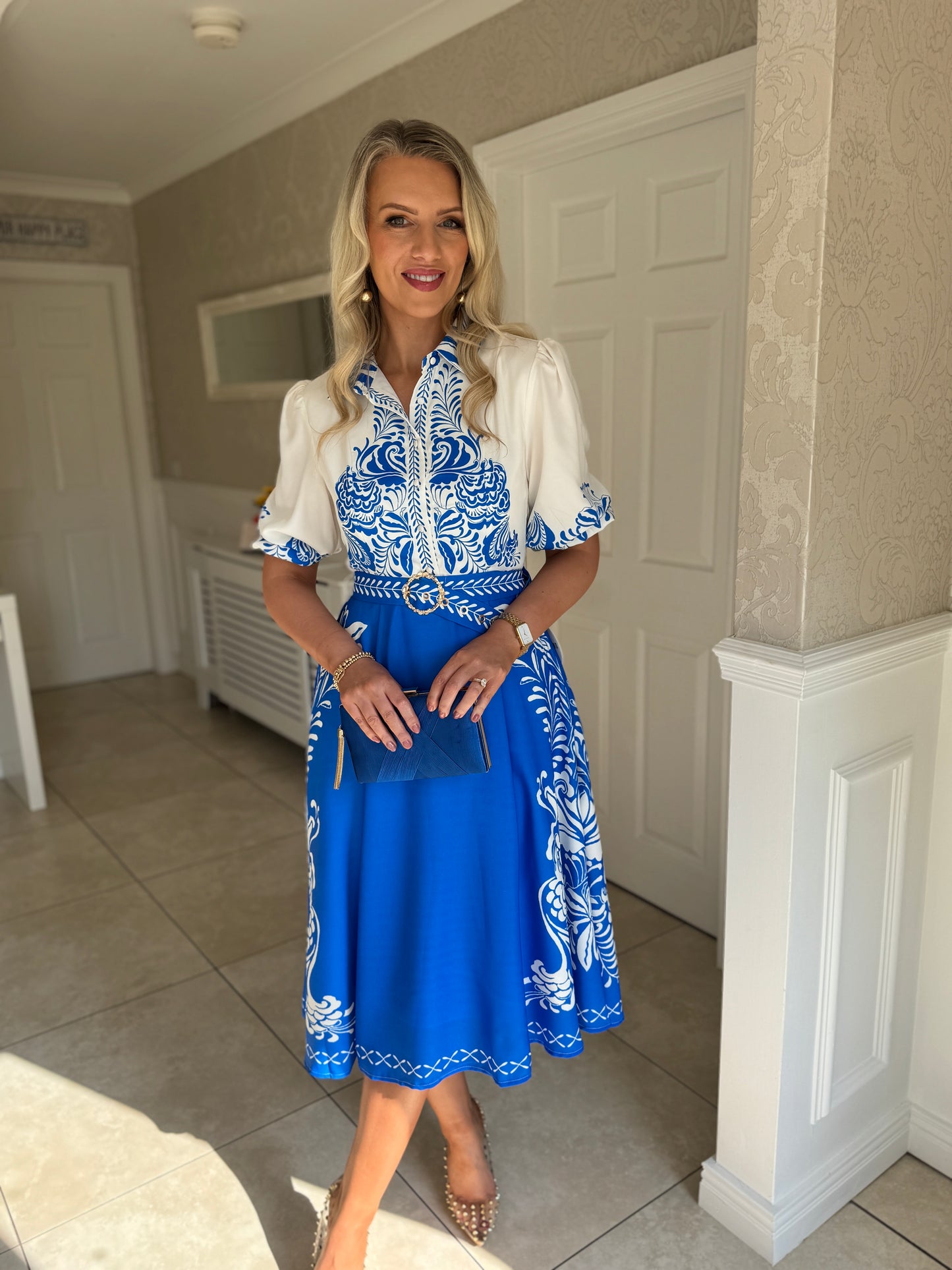 Holland Midi Dress- Blue