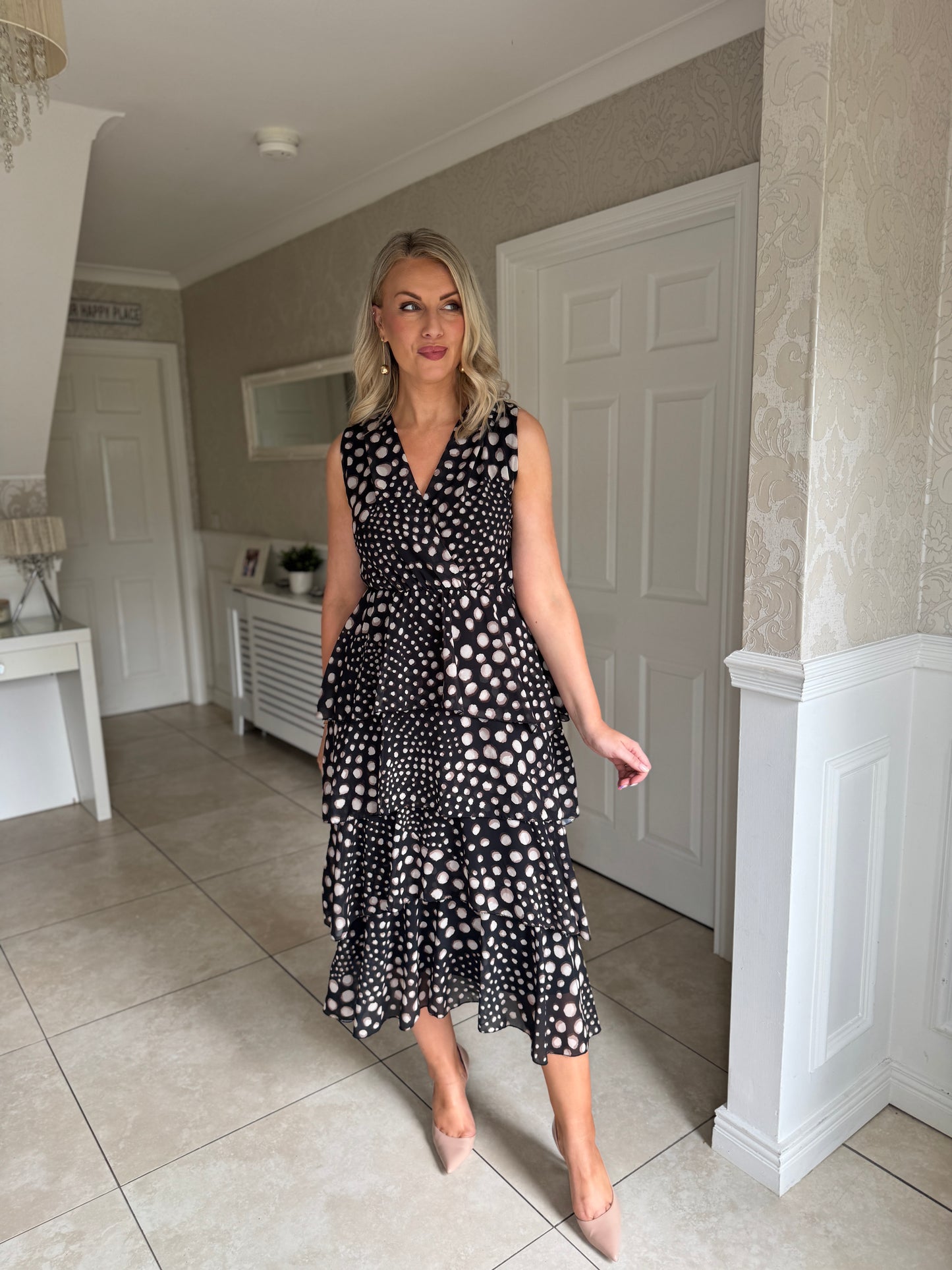 KM Ruffle Dress- Black