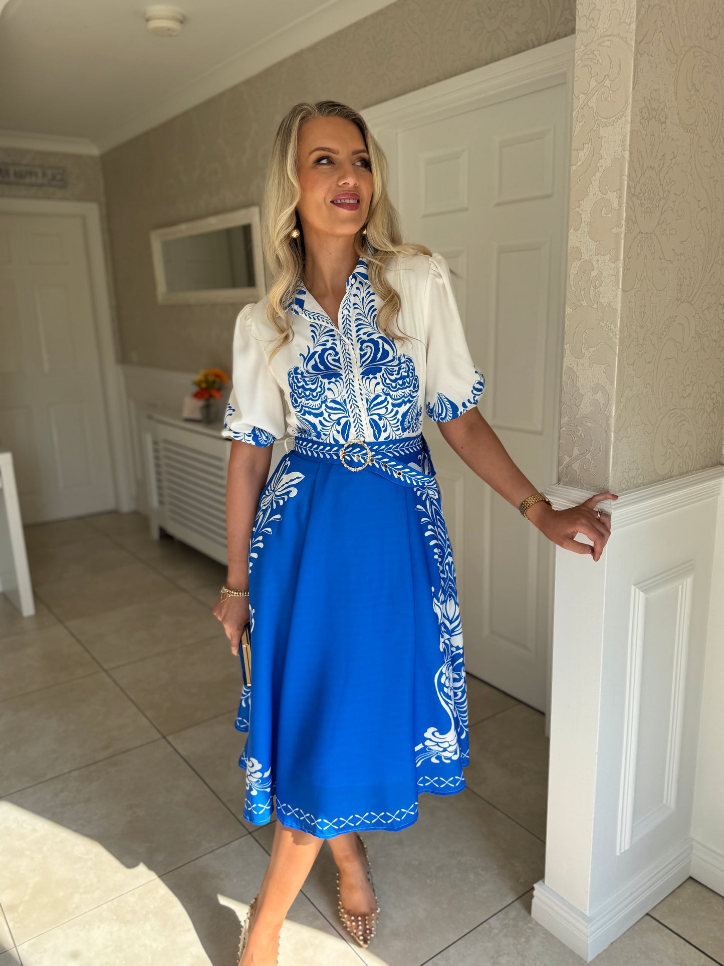 Holland Midi Dress- Blue