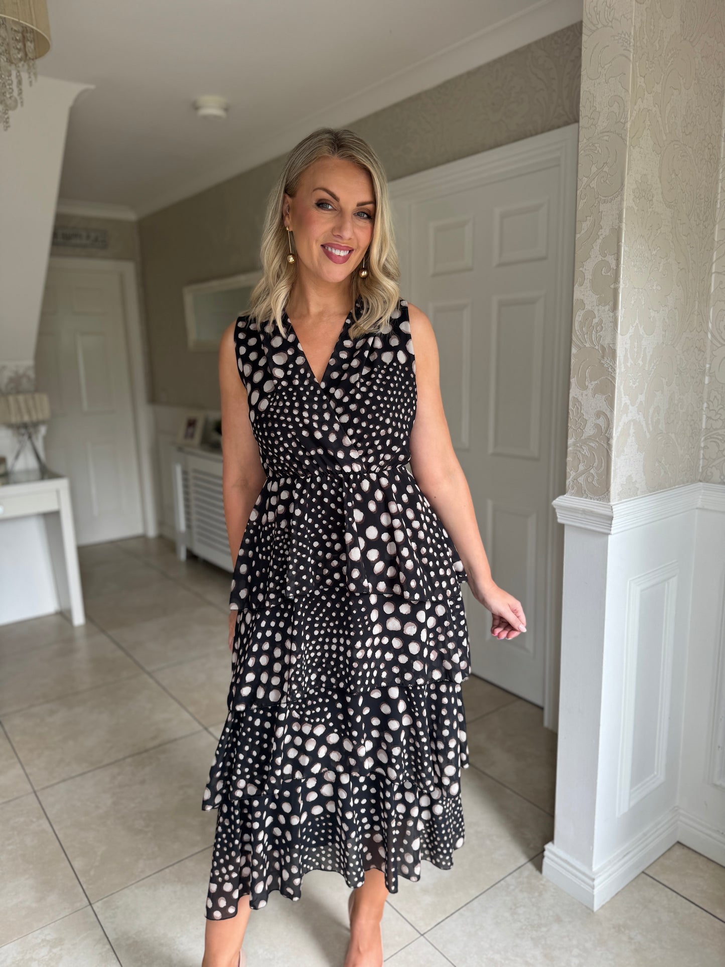 KM Ruffle Dress- Black
