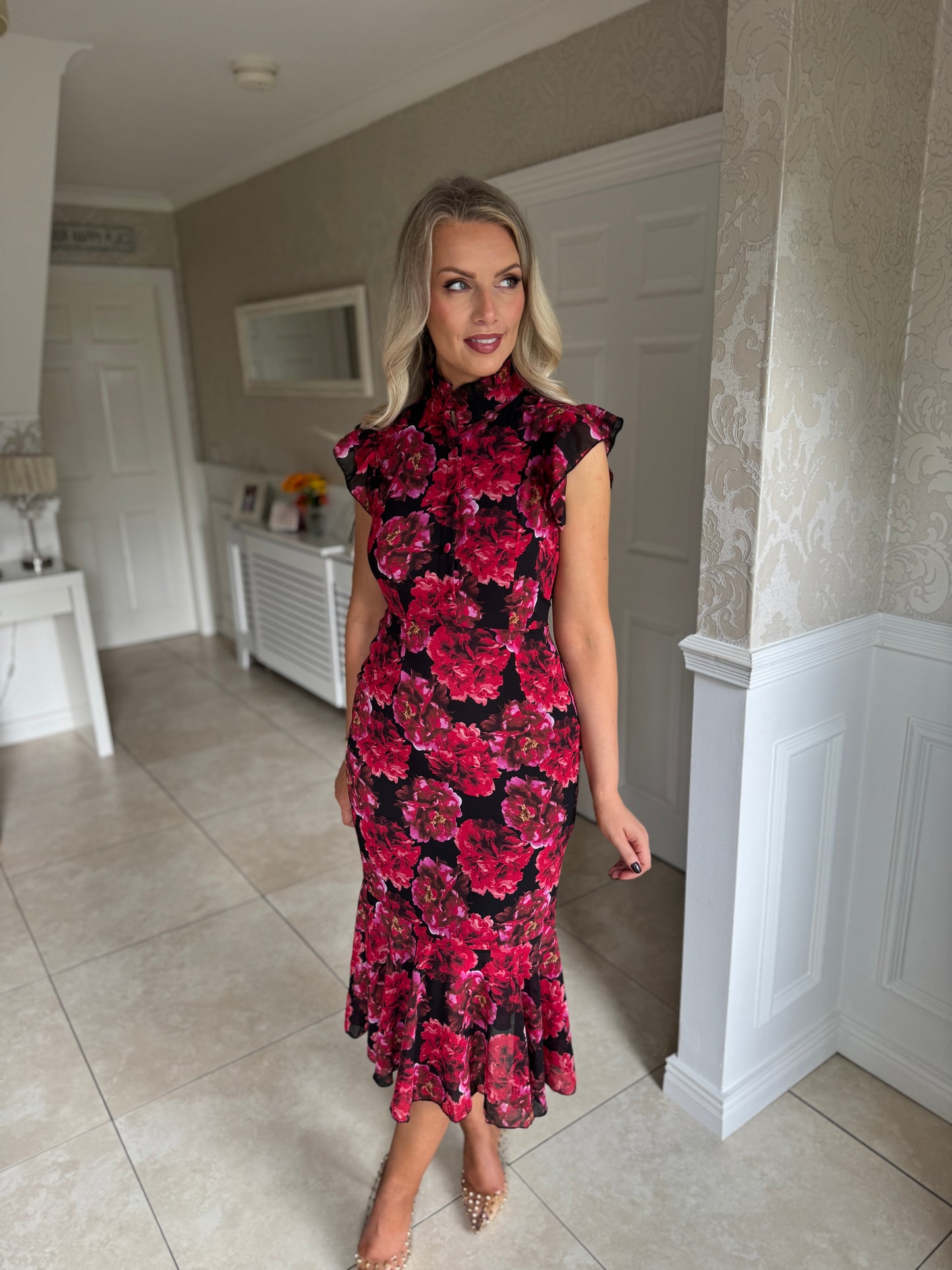 Hannah Polka Floral Dress