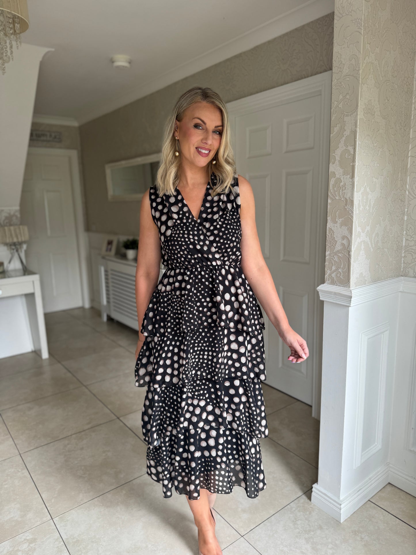 KM Ruffle Dress- Black