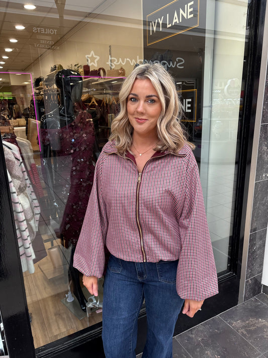 Gingham Jacket- Damson