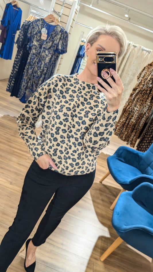 Leopard Print Knit Jumper