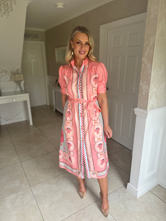 MA Coral Printed Shirt Dress