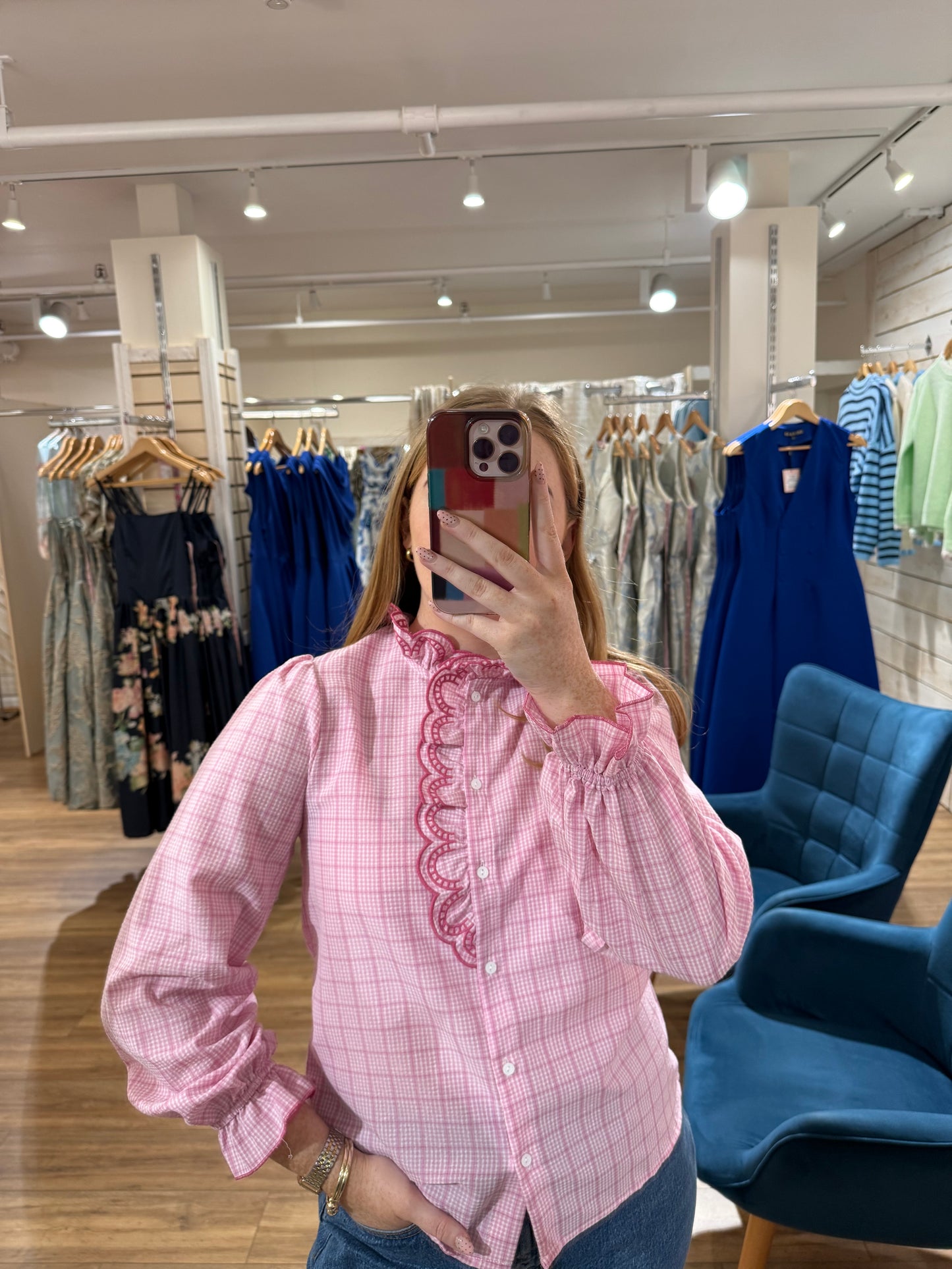 Gingham Blouse - Pink