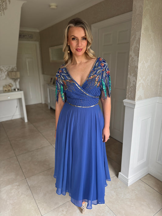 Zia Beaded Dress - Blue