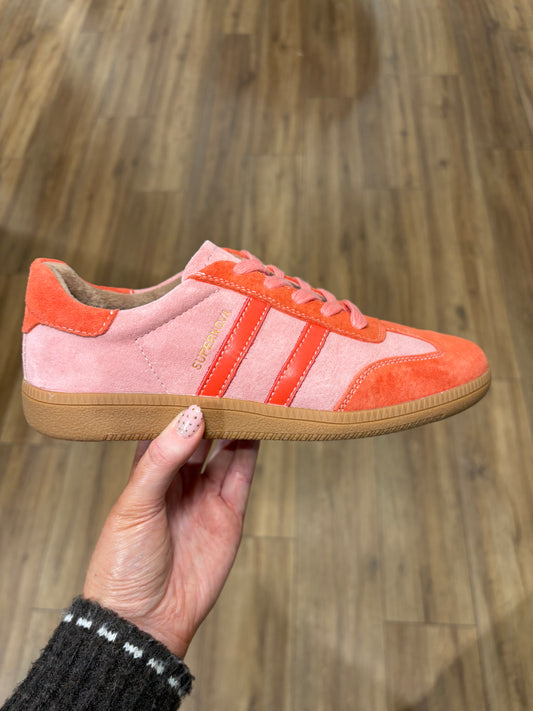 Drilleys ‘Sixty Four’ Gum Sole Trainers - Coral Reef