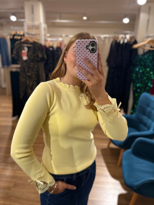 Detailed Knit Top - Lemon