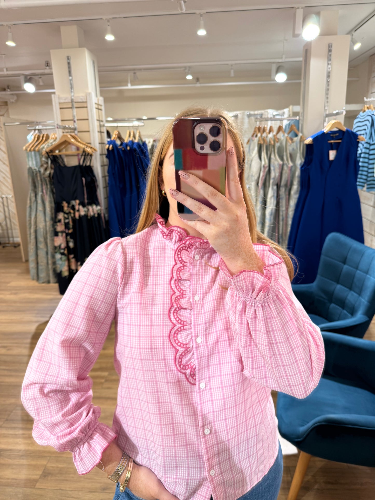 Gingham Blouse - Pink