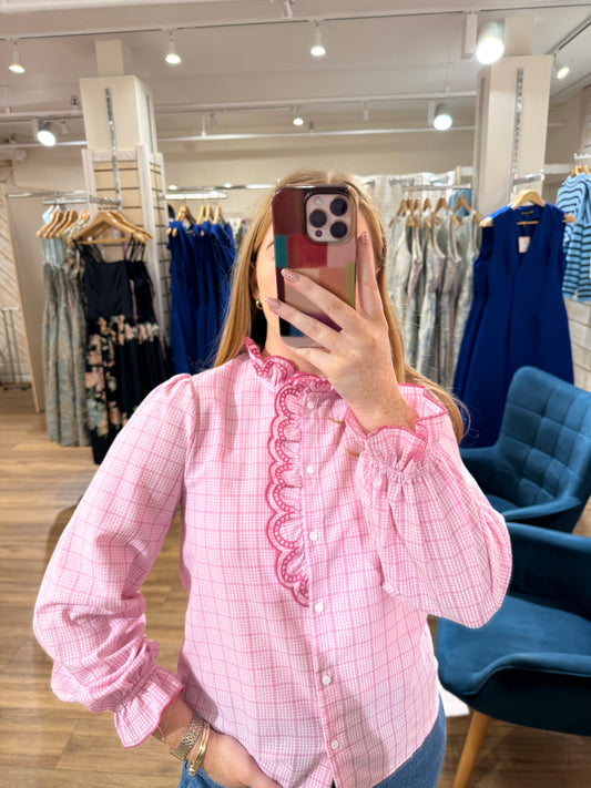 Gingham Blouse - Pink