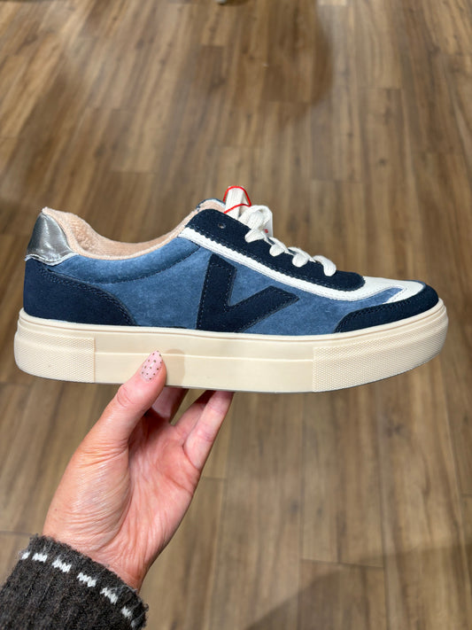 Drilleys ‘Eighty’ Platform Trainers with Navy Trim - Royal