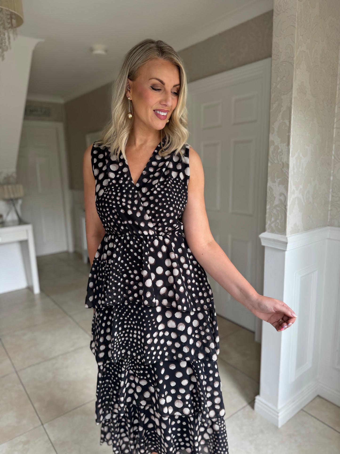 KM Ruffle Dress- Black