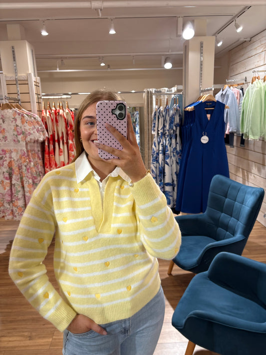 Collared Knit Jumper- Lemon