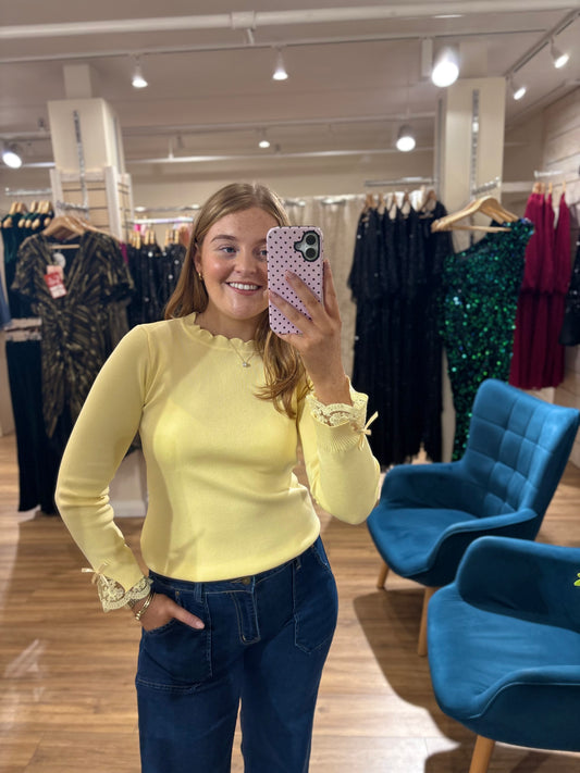 Detailed Knit Top - Lemon
