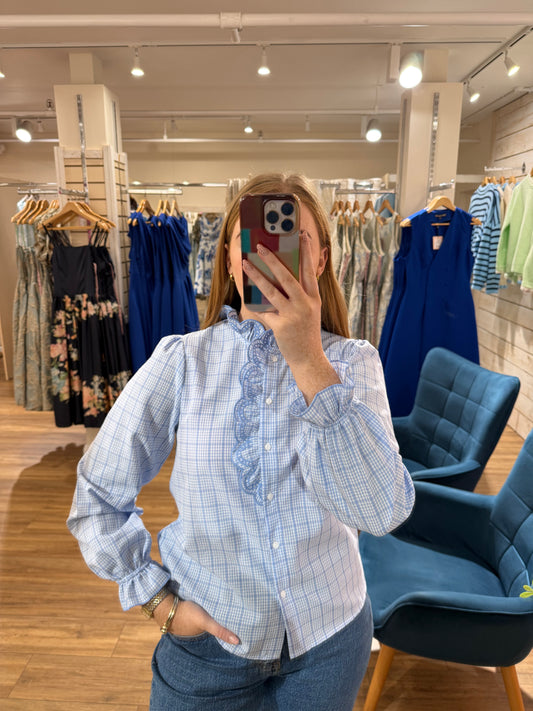 Gingham Blouse - Blue