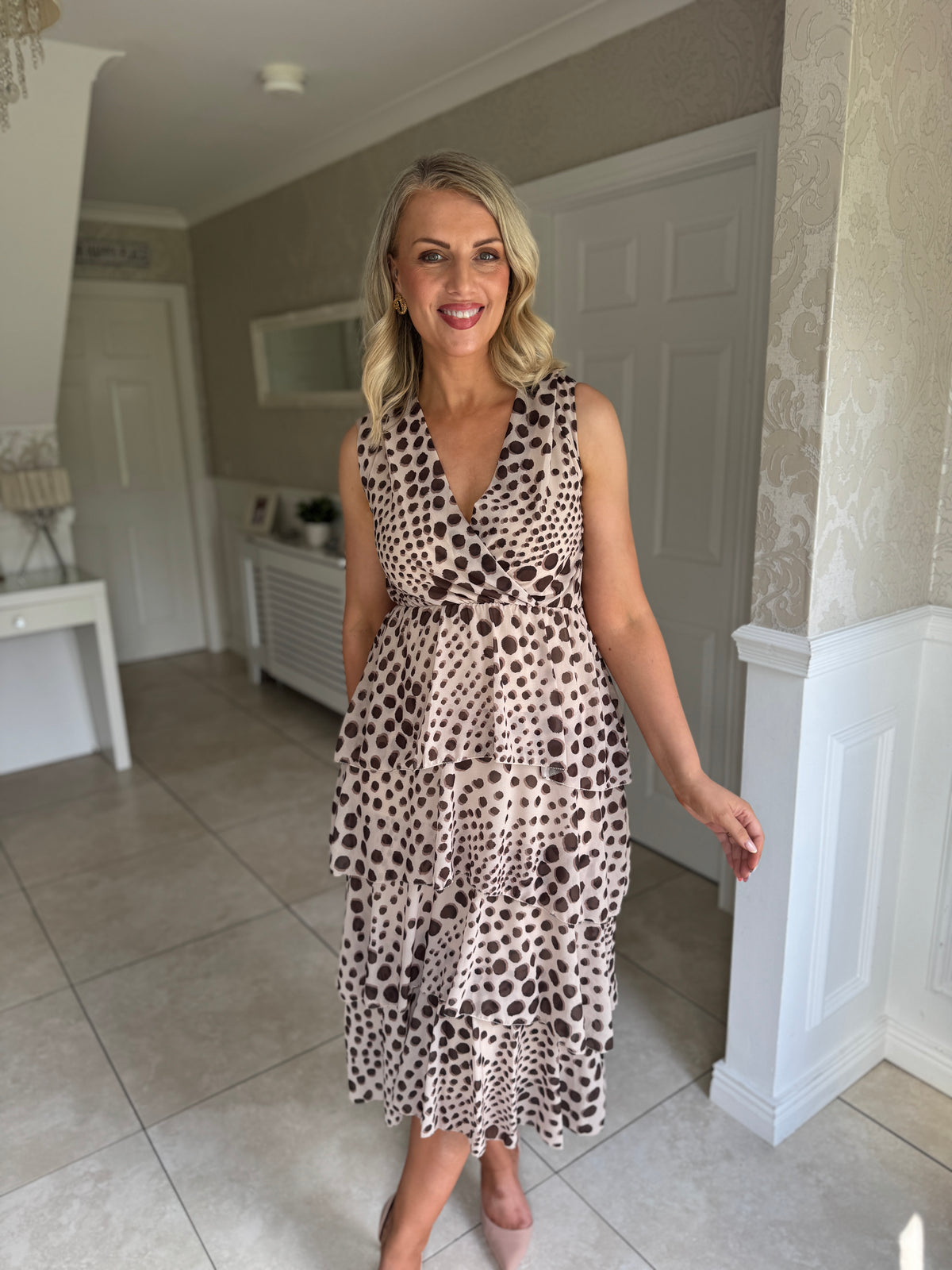 KM Ruffle Dress- Cream