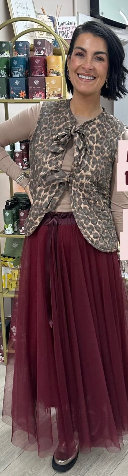 Burgundy Tulle Skirt