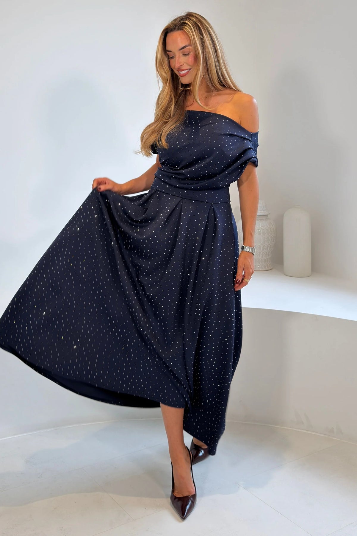 Betty Hotfix Navy Dress